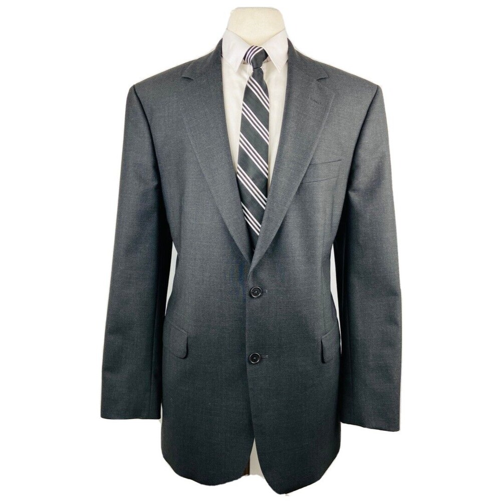 BROOKS BROTHERS 346 Mens 42L Solid Gray Soft Wool Blazer Sport Coat Suit Jacket